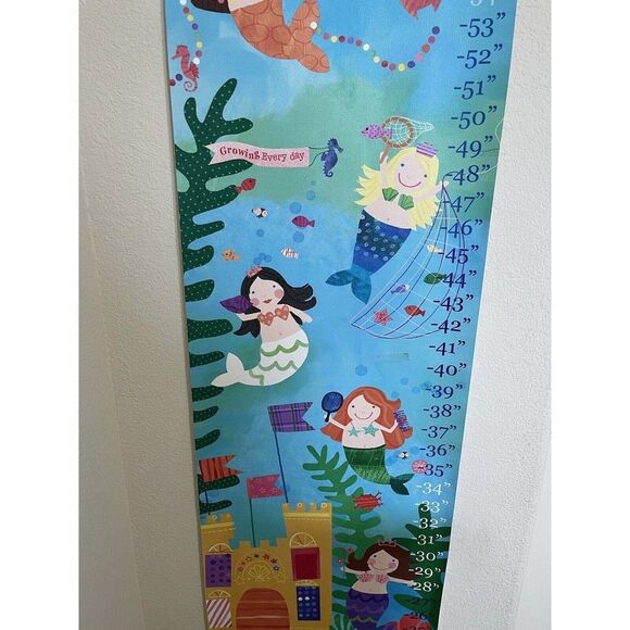Oopsy Daisy Mermaid Canvas Growth Chart Wall Hanging - Picture 7 of 13
